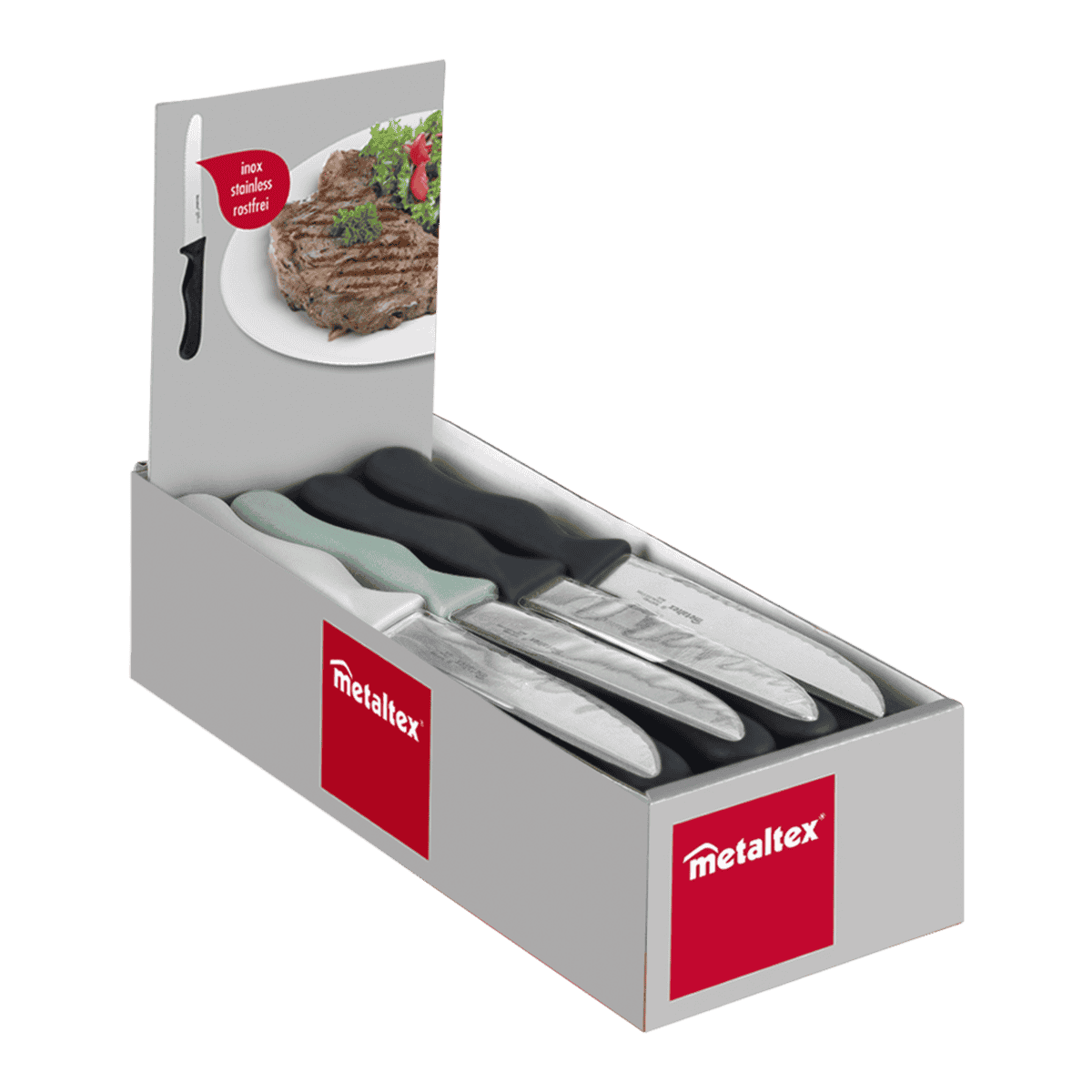 Nůž STEAK  21cm BASIC MIX v užití
