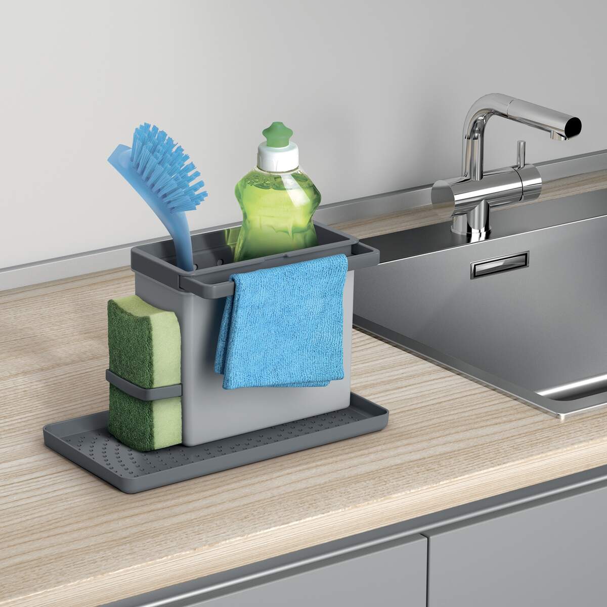 Organizér-stojan ke dřezu Tidytex 24x13x14 v užití