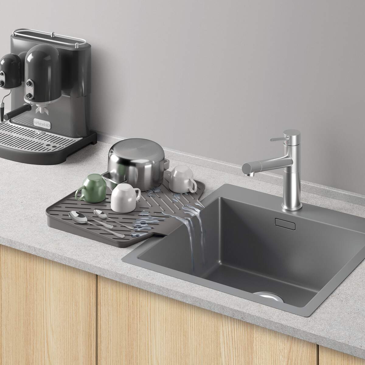 Odkapávač nádobí GRAVITY-DUO 40x33 v užití