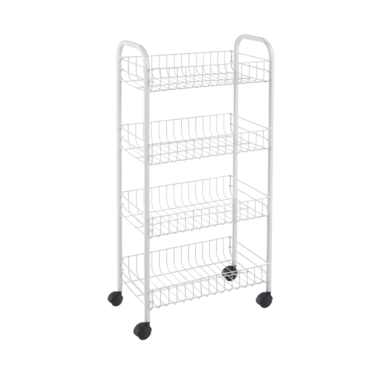 Regál 4koše s kolečky PISA bílý 41x23x84